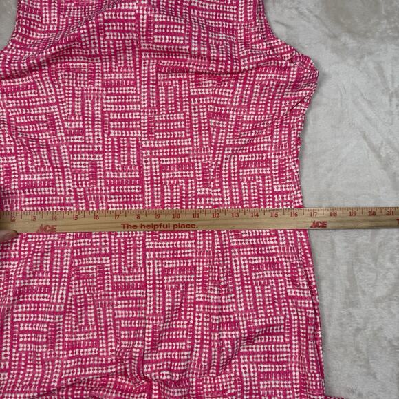 J. McLaughlin NWT Sleeveless Dress Sophia Catalina Cloth Pink Geometric Size M - Picture 7 of 8